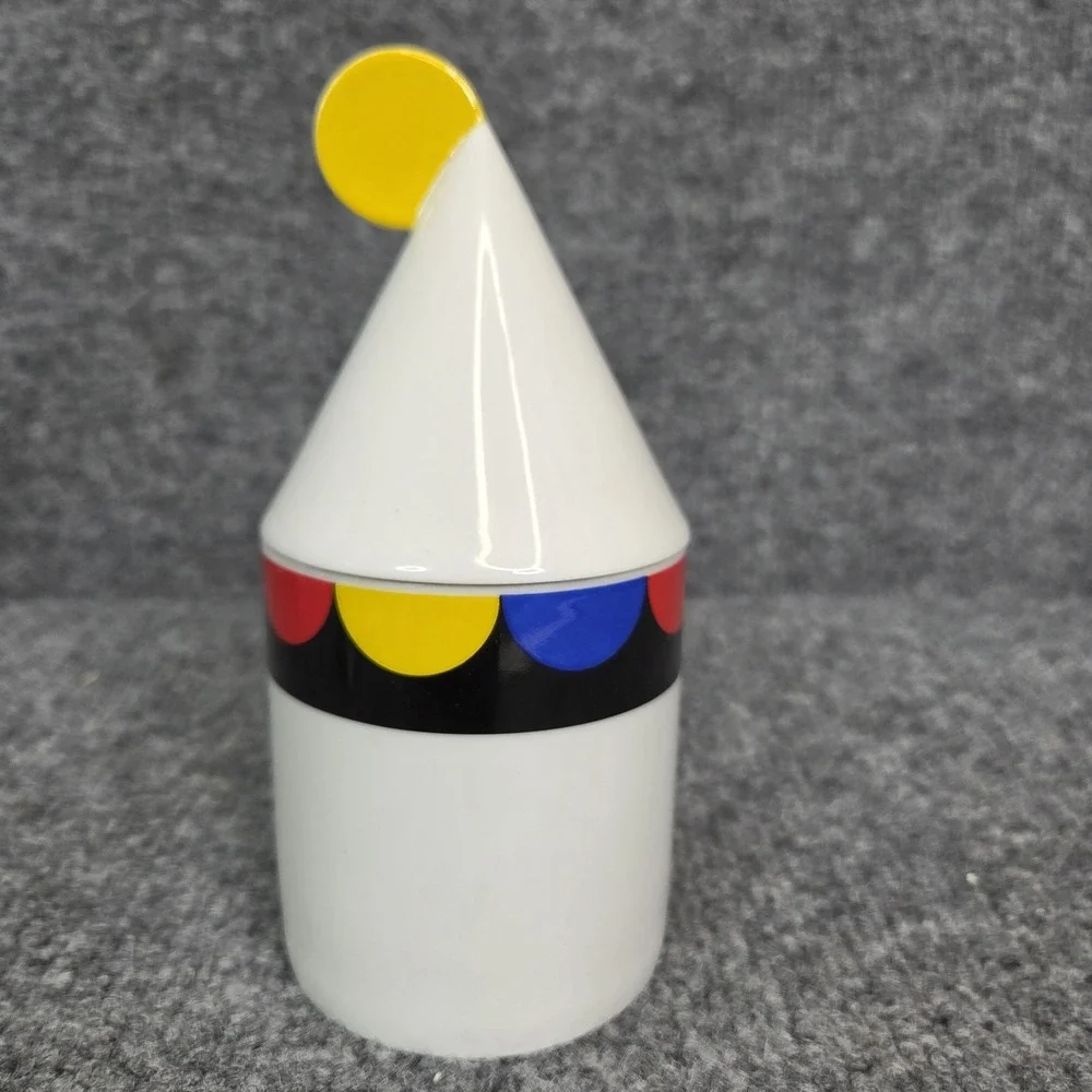 Thomas Atelier Collection Postmodern MEMPHIS Milano Art Porcelain Jar Lid Retro
